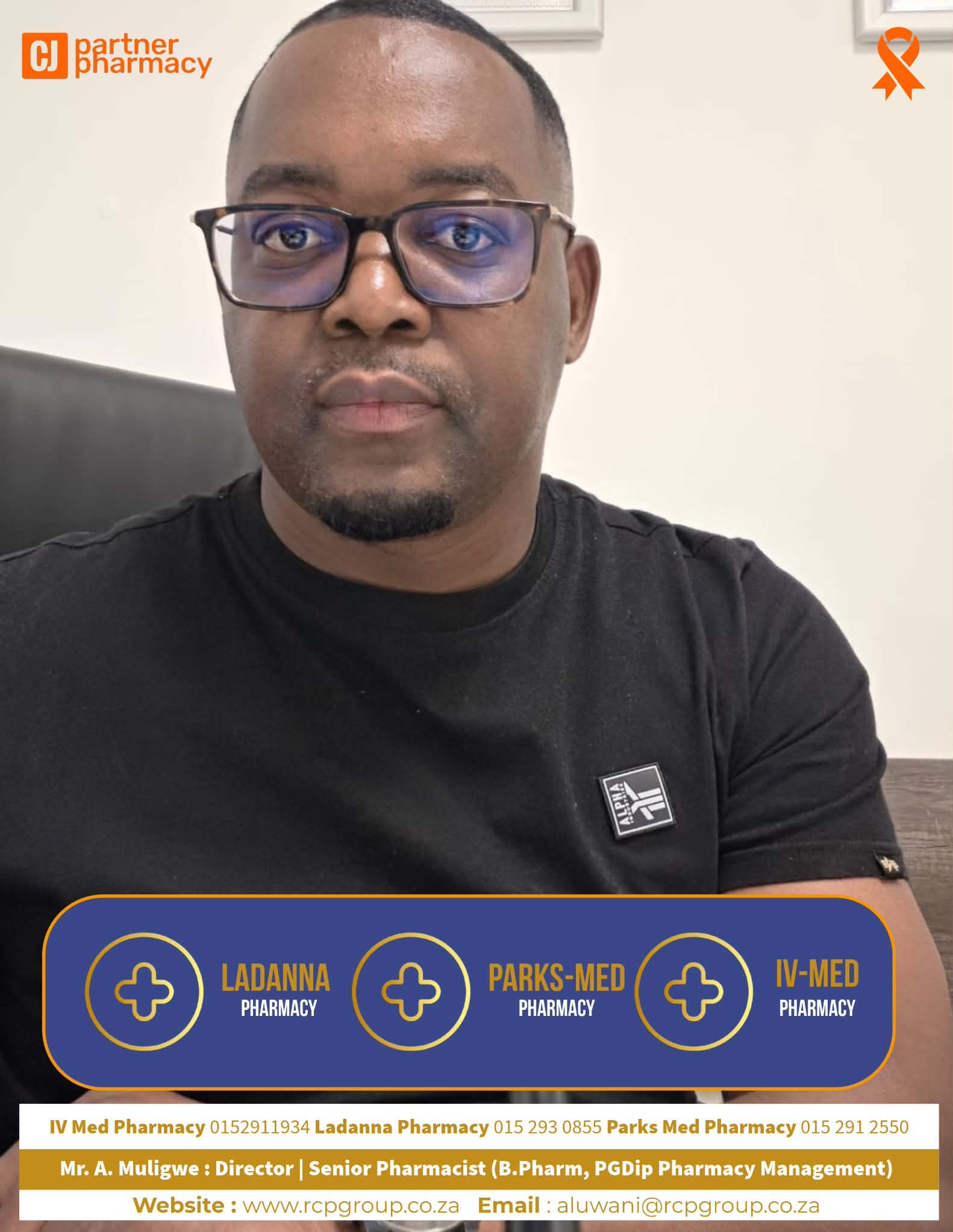 Mr. A. Muligwe – Director, RCP Group | Senior Pharmacist (B.Pharm, PGDip Pharmacy Management)